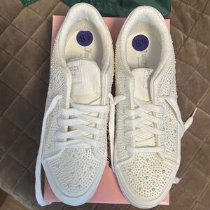 Juicy Couture White Rhinestone Pearl Sneakers